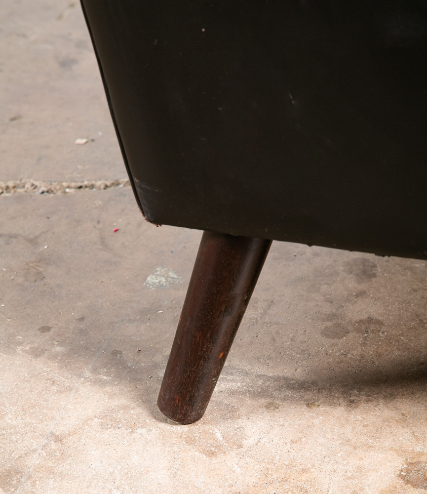 Mid Century Danish Modern Lounge Chair Dark Green Leather Georg Thams Mcm Arms - Image 6