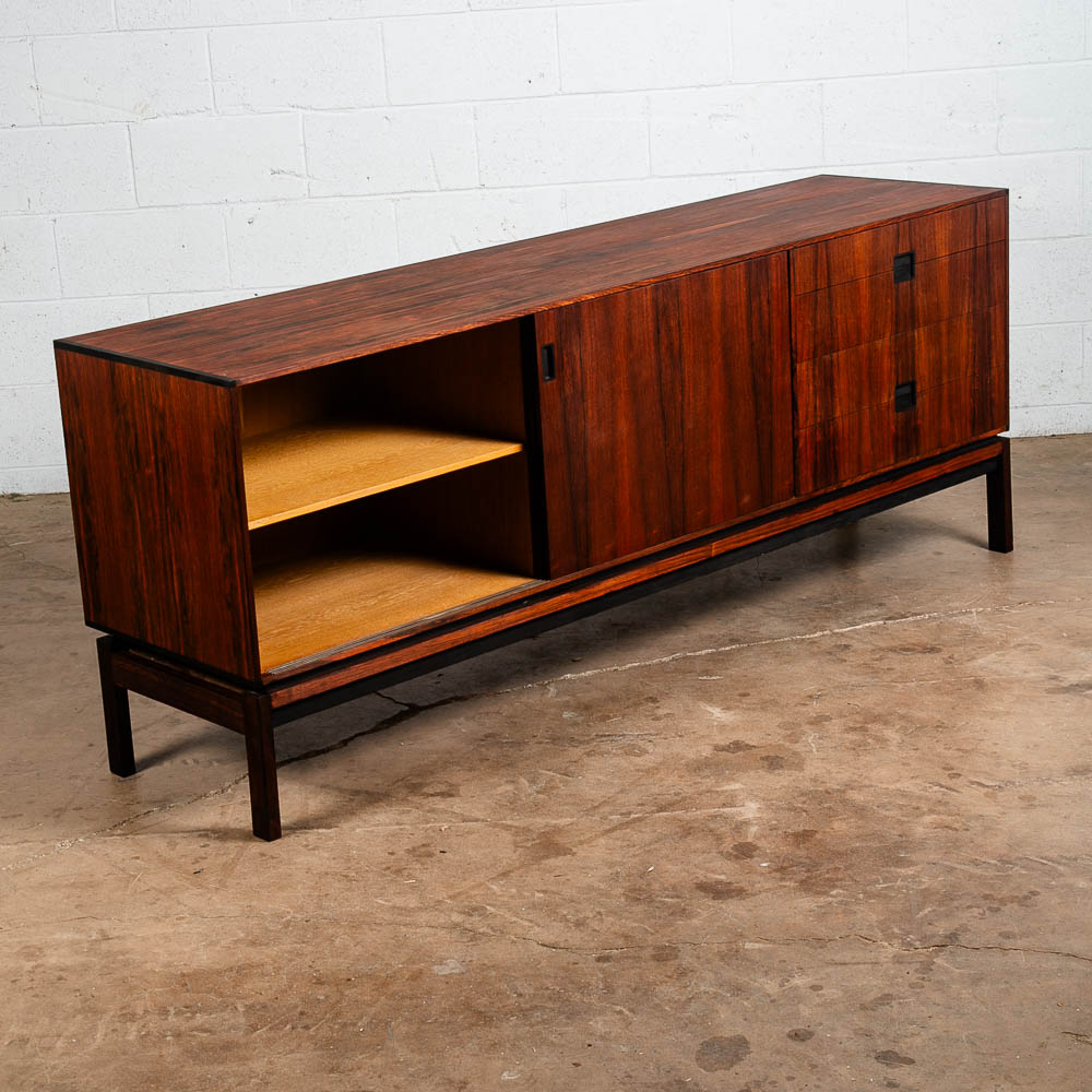 Mid Century Danish Modern Credenza Sideboard Rosewood Chr. Linneberg Drawers 77" - Image 7