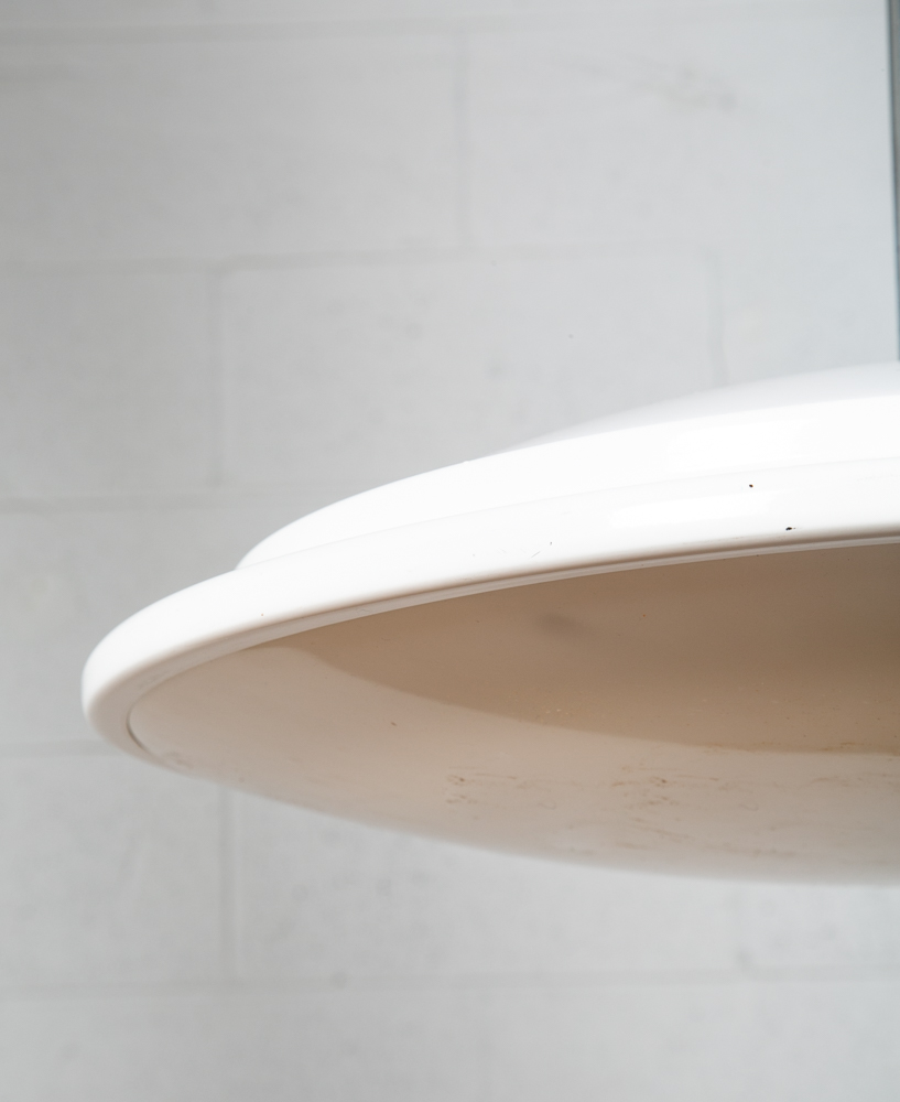 Mid Century Modern Pendant Lamp Light round Orb Chrome White Hanging Design NM - Image 7