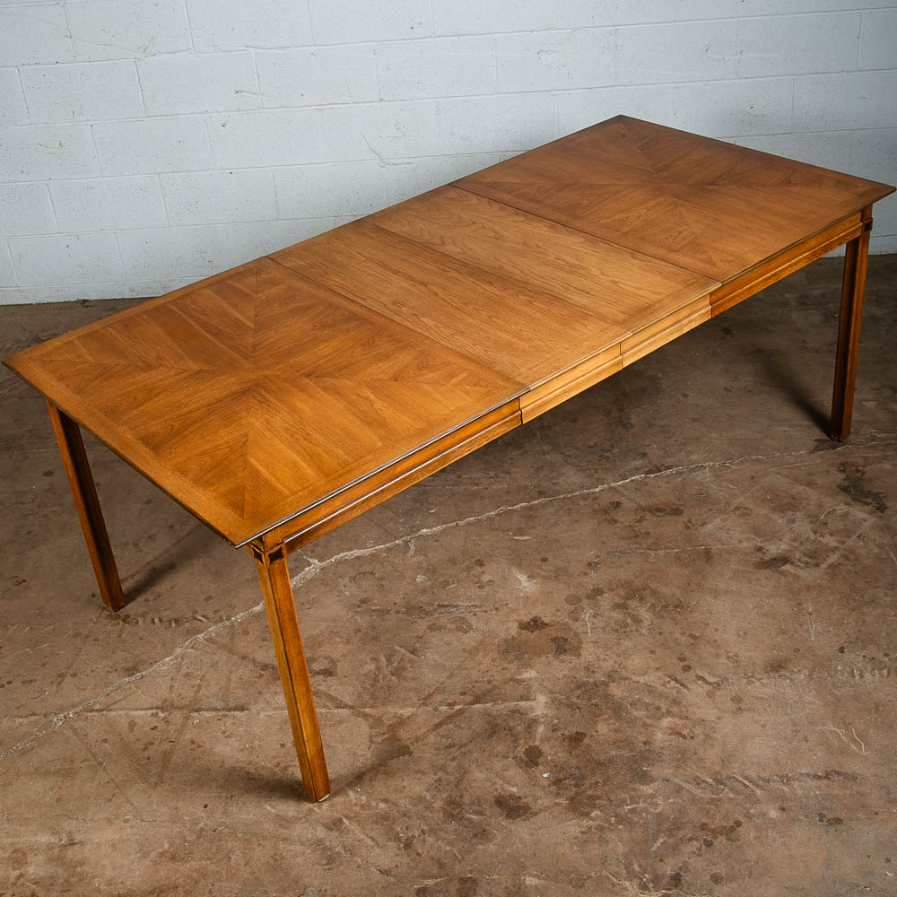 Mid Century Modern Dining Table Thomasville Drexel Walnut Extension Leaf x2 Mcm - Image 5