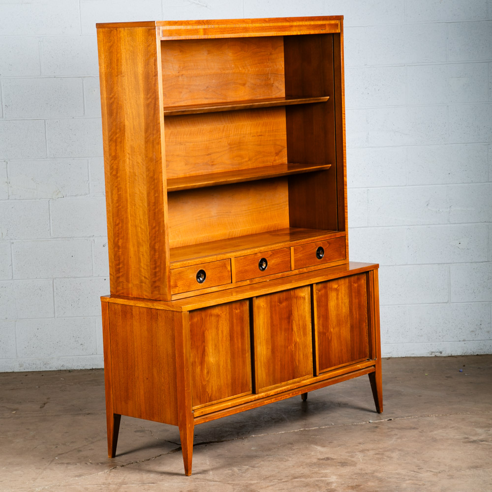 Mid Century Modern China Cabinet Walnut Hutch Glass Display Danish Furniture M - Image 10