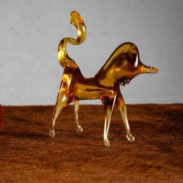 Mid Century Modern Bull Murano Art Glass Sculpture Amber Modernist Vintage Mcm
