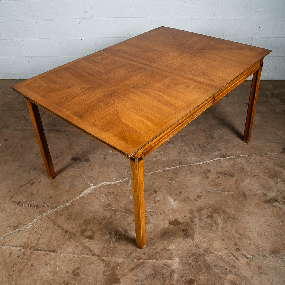Mid Century Modern Dining Table Thomasville Drexel Walnut Extension Leaf x2 Mcm