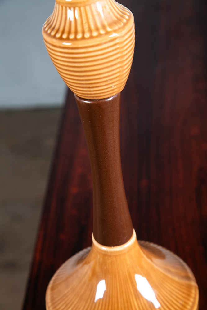 Mid Century Modern Lamp Set Table Light lighting Ceramic Brown Yellow Work Mcm - Image 6