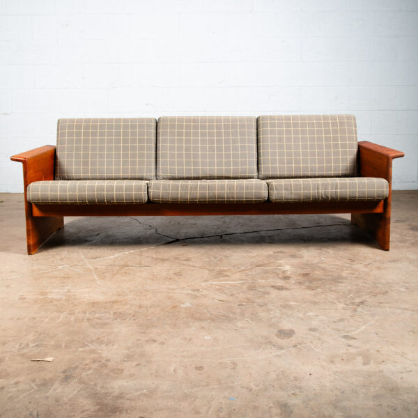 Mid Century Danish Modern Sofa Couch Tarm Stole Denmark 3 Seat Solid Teak Cased - Image 2