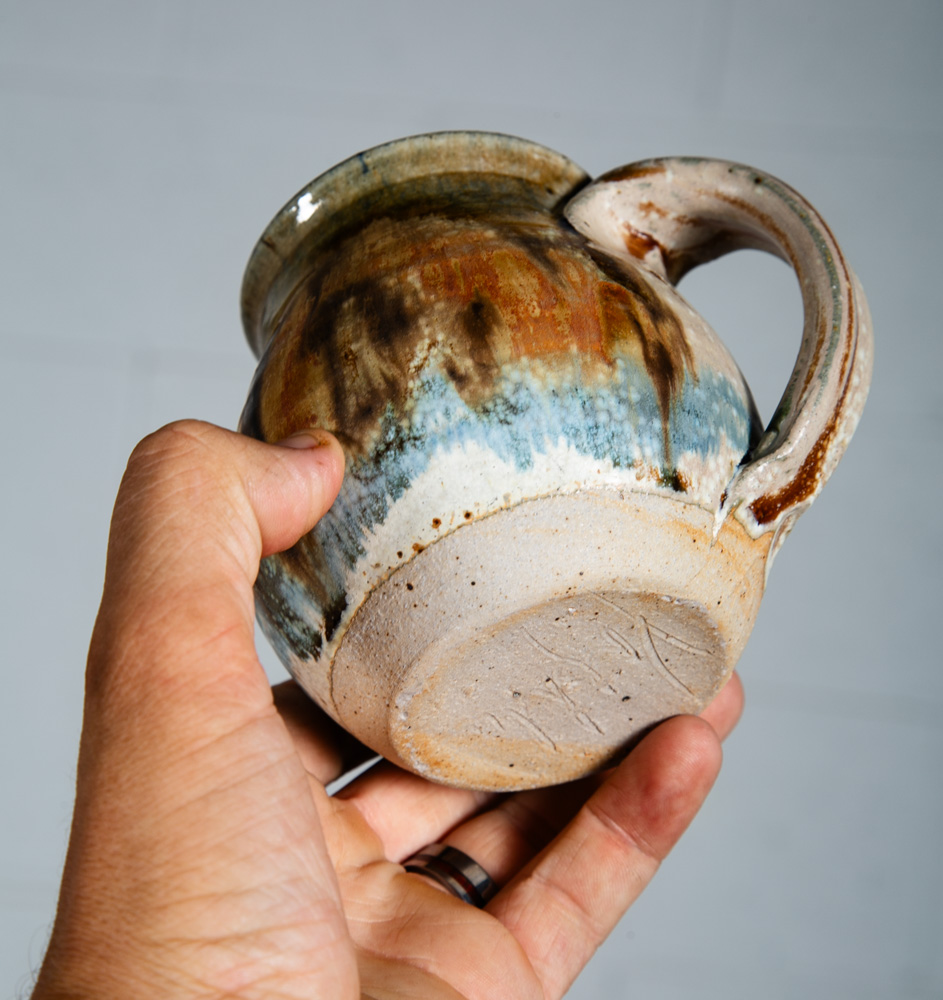 Mid Century Modern Coffee Cup Set of 3 Handle Mug Mcm Ceramic Studio Signed NM - Image 7