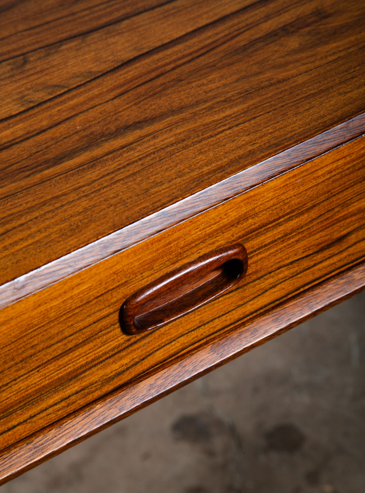 Mid Century Danish Modern Desk Brazilian Rosewood Ganddal Floating 3 Drawers Mcm - Image 11