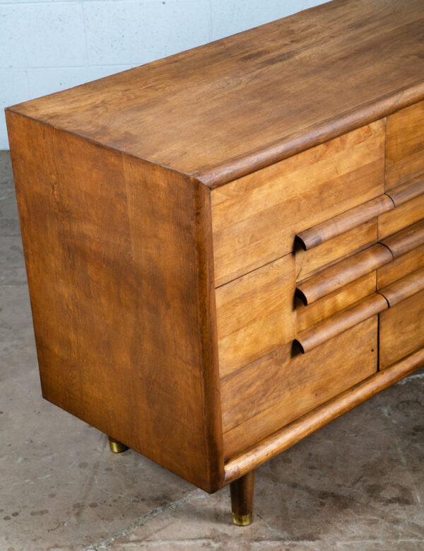 Mid Century Modern Dresser Credenza 9 drawer Furniture Guild Wide Dark Mcm - Image 11