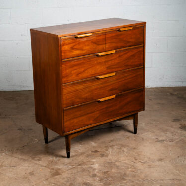Mid Century Modern Highboy Dresser Walnut Wood 4 Drawer Lane Drexel Basset Mint