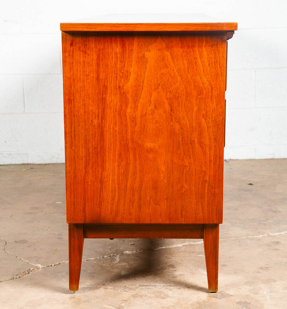 Mid Century Modern Dresser Credenza Dixie 9 Drawer Vintage Walnut Danish Drexel - Image 4