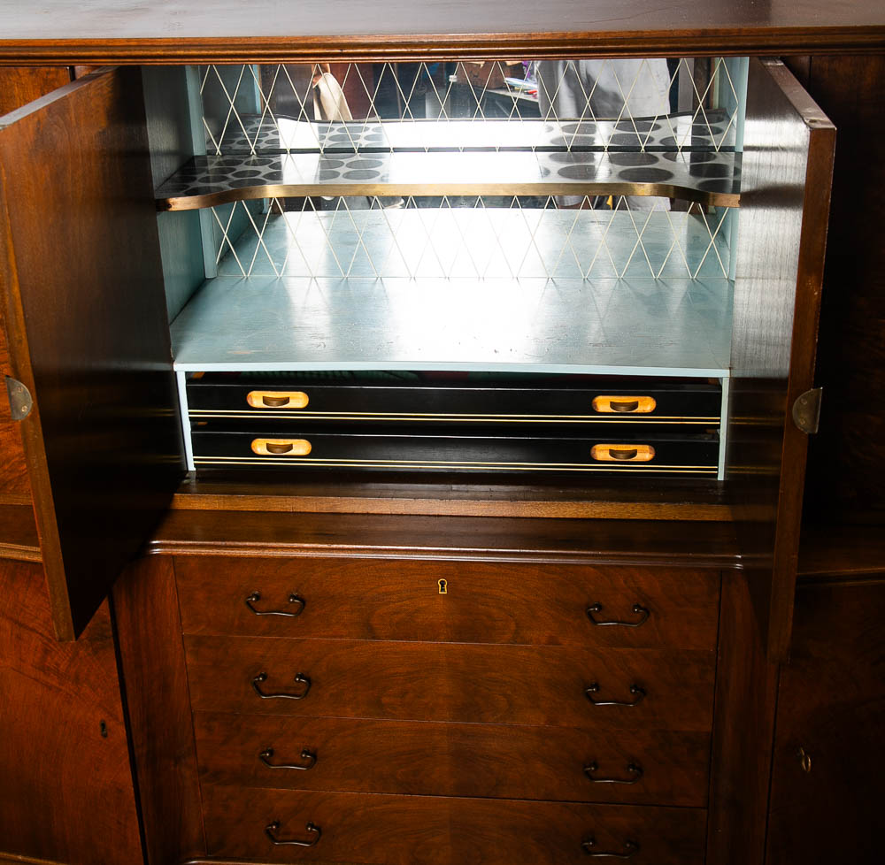 Mid Century Danish Modern Credenza Teak Sideboard Locking Drawers Cabinet Walnut - Image 6