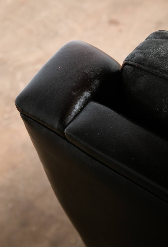 Mid Century Danish Modern Lounge Chair Dark Green Leather Georg Thams Mcm Arms - Image 8