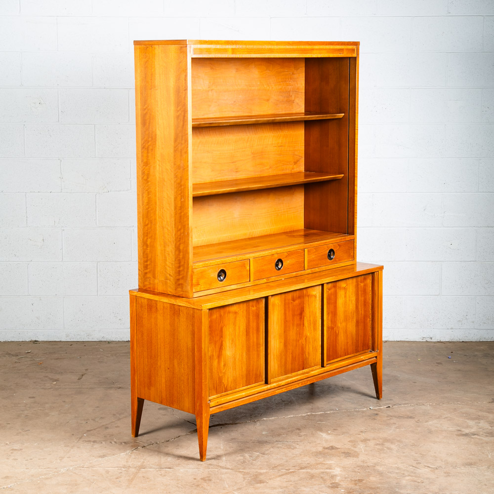 Mid Century Modern China Cabinet Walnut Hutch Glass Display Danish Furniture M - Image 8