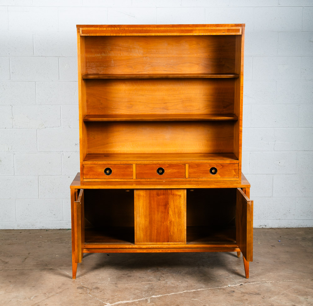 Mid Century Modern China Cabinet Walnut Hutch Glass Display Danish Furniture M - Image 7