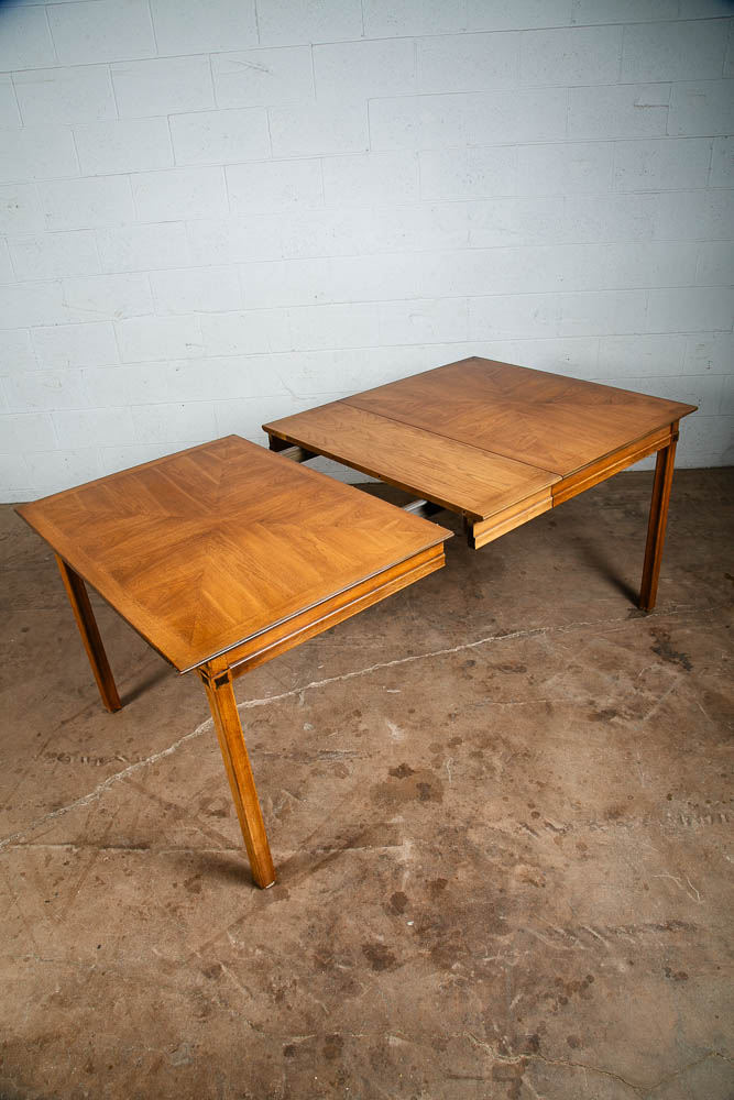Mid Century Modern Dining Table Thomasville Drexel Walnut Extension Leaf x2 Mcm - Image 9