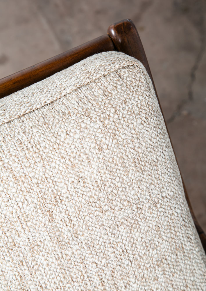 Mid Century Modern Lounge Chair Viko Baumritter Spindle White Tweed Danish Mcm - Image 8