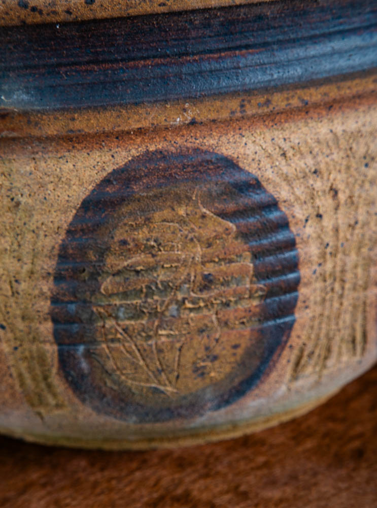 Mid Century Modern Planter Bowl Ceramic Studio Round Brown Clay 70s Mcm Handmade - Image 4