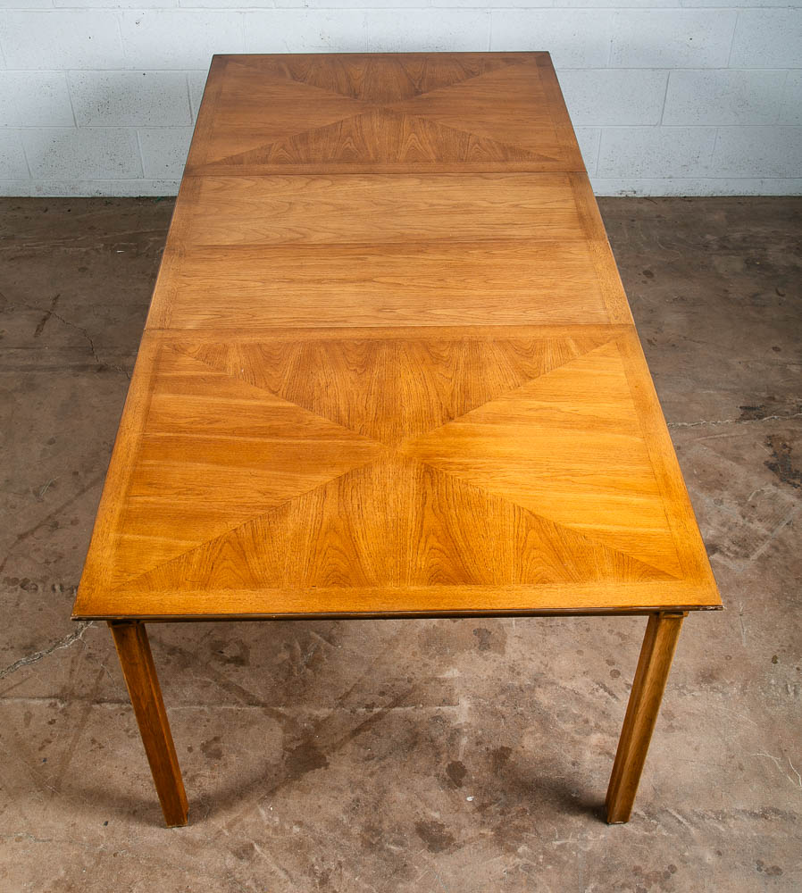 Mid Century Modern Dining Table Thomasville Drexel Walnut Extension Leaf x2 Mcm - Image 4