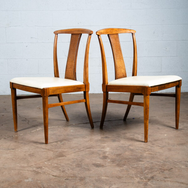 Mid Century Modern Dining Chairs 6 High Back Cane W/ 2 Armchairs Captain Set Mcm - Image 6