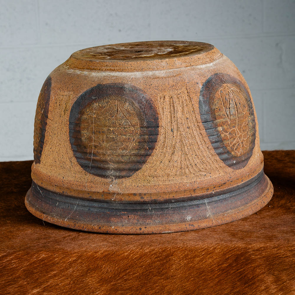 Mid Century Modern Planter Bowl Ceramic Studio Round Brown Clay 70s Mcm Handmade - Image 5
