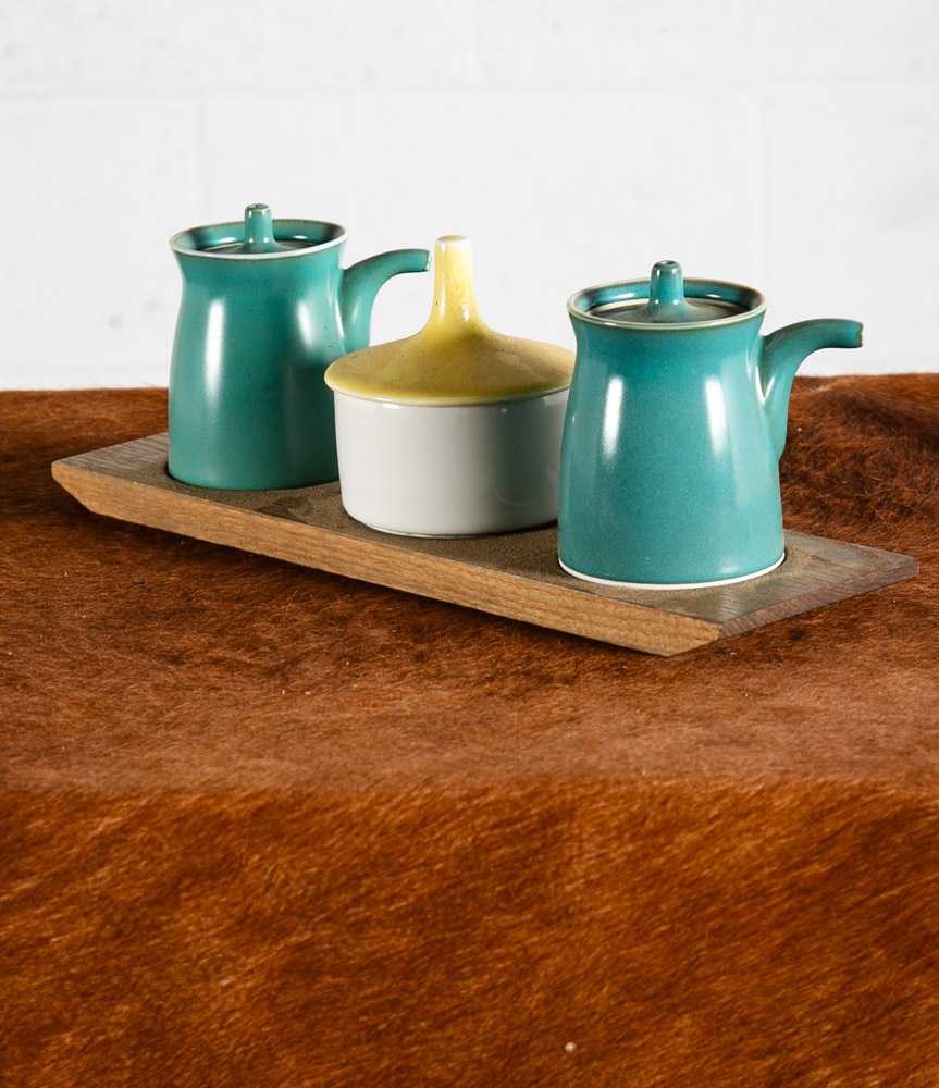 Mid Century Modern Set 3 Hakusan Japanese Sake Sushi Ceramics Lidded Japan Mcm - Image 2