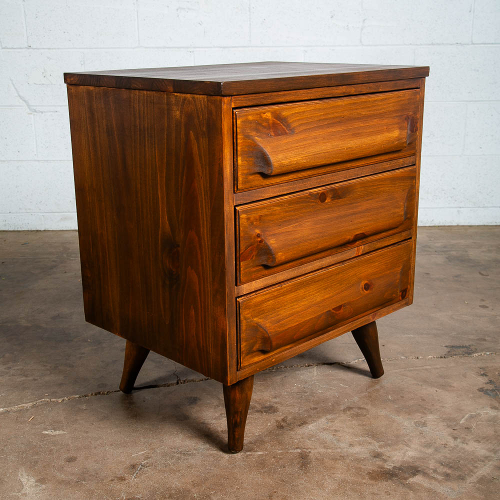 Mid Century Modern Nightstands Franklin Shockey End Side Tables 3 Drawer Pair - Image 8