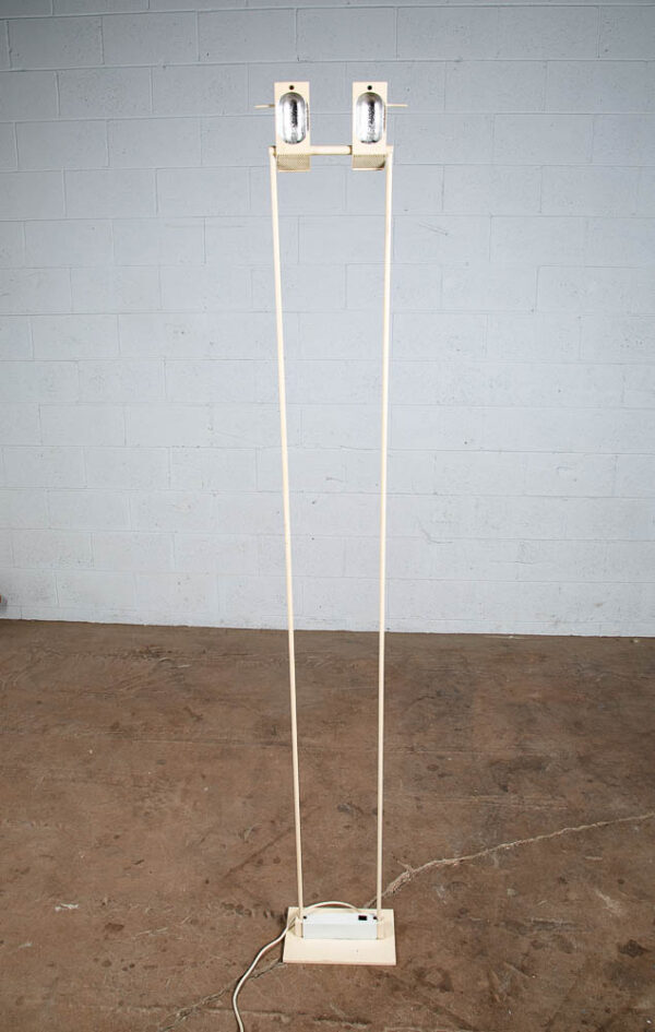 Mid Century Modern Floor Lamp White Adjustable Post Modern Halogen 2 Light - Image 3