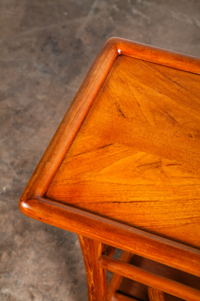 Mid Century Modern Magazine Rack Side Table Vintage Danish Teak Rectangular Mcm - Image 7