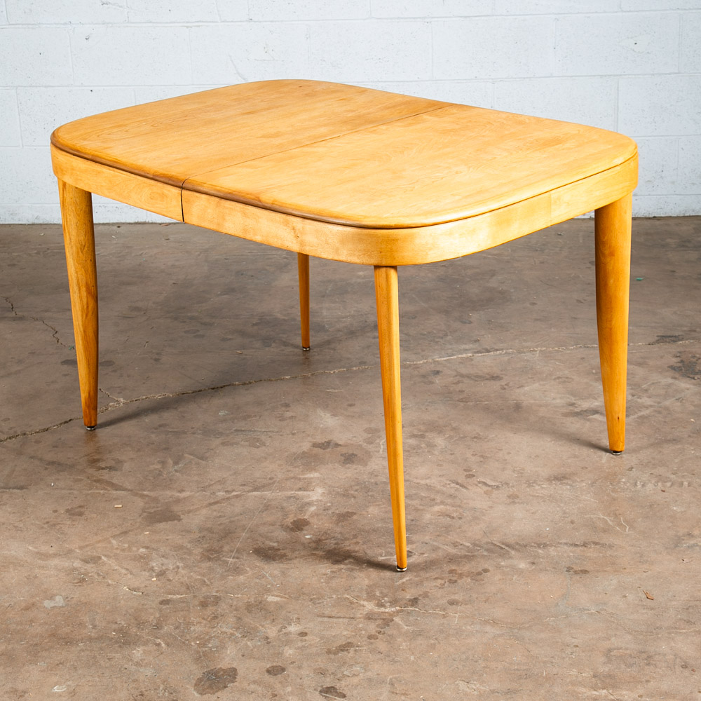 Mid Century Modern Dining Table Solid Birch Gilbert Rohde Heywood Wakefield Leaf