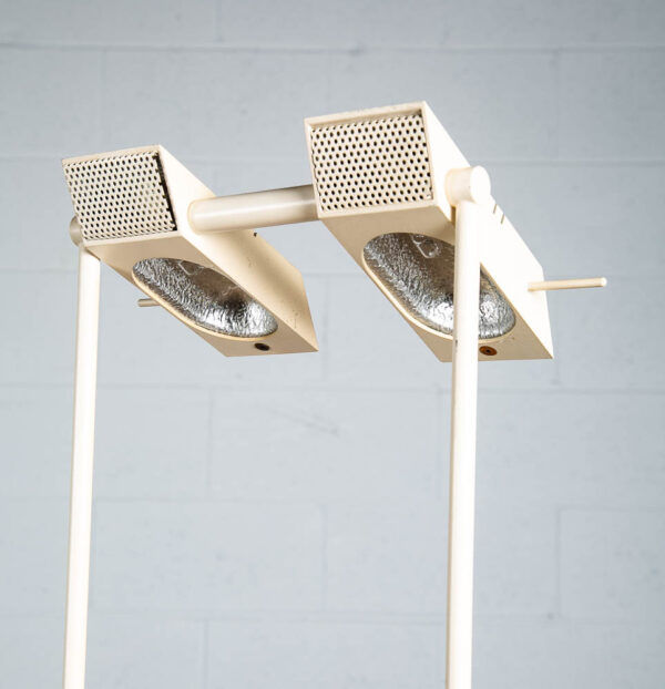 Mid Century Modern Floor Lamp White Adjustable Post Modern Halogen 2 Light - Image 8