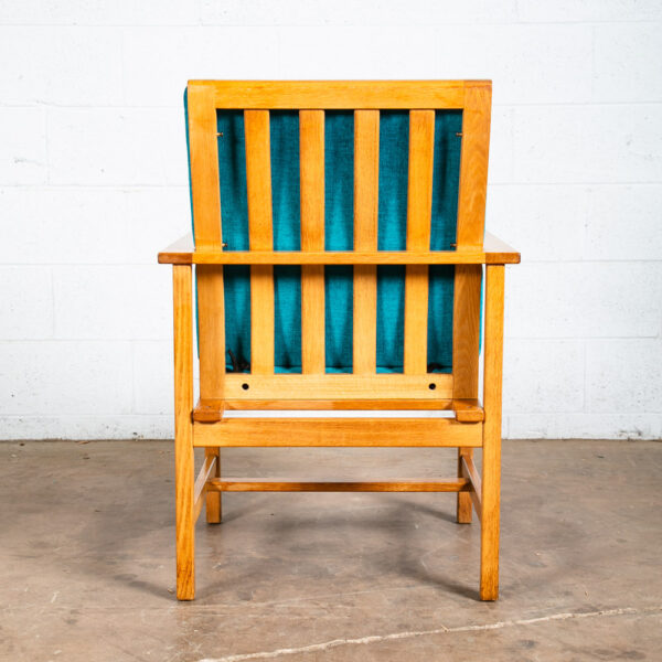 Mid Century Danish Modern Lounge Chairs 2257 Borge Mogensen Fredericia Oak Blue - Image 10