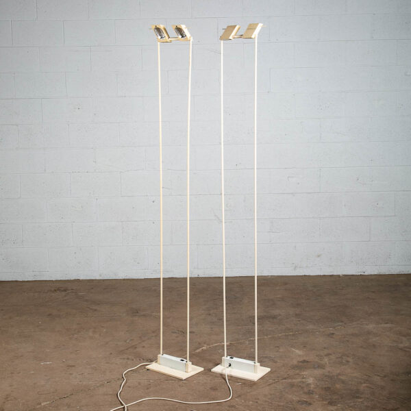 Mid Century Modern Floor Lamp White Adjustable Post Modern Halogen 2 Light