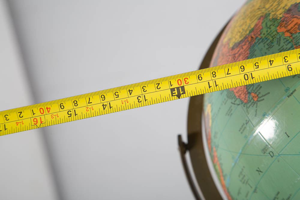 Mid Century Modern Globe Replogle 12 inch Metal Frame Brown Vintage 1960s Table - Image 9