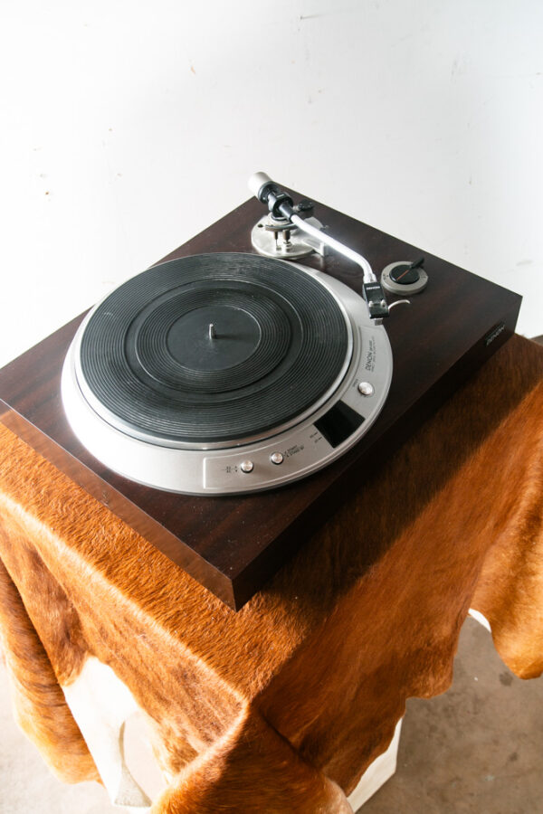 Vintage Record Player Denon DP-1200 Direct Drive Hifi Turntable Cover As Is Used - Image 3