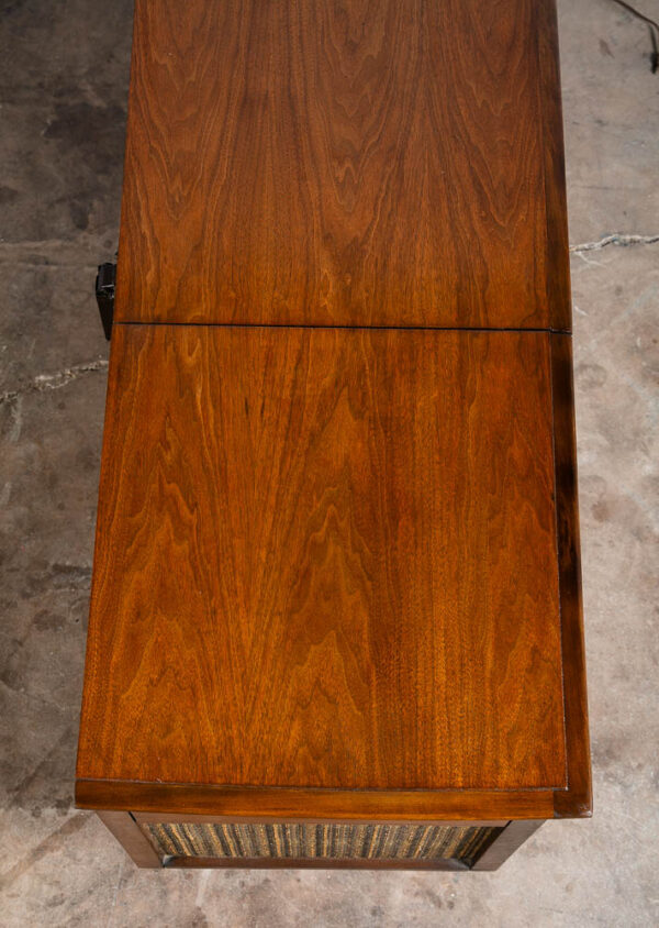 Mid Century Modern Stereo Console Record Player Wards Airline Walnut Radio Mcm - Image 12