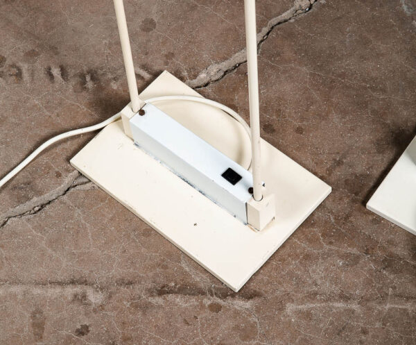 Mid Century Modern Floor Lamp White Adjustable Post Modern Halogen 2 Light - Image 6