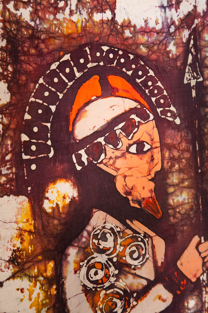 Mid Century Modern Tapestry Soldier Wall Art Tie Dye Batik Fabrik Original Art M - Image 6