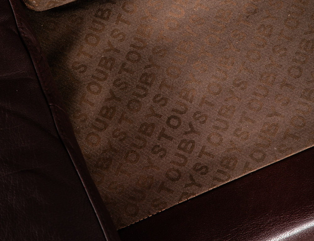 Mid Century Danish Modern Sofa Couch Burgundy Leather Stouby Mogensen 3 Seat Mcm - Image 11