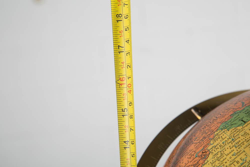 Mid Century Modern Globe Replogle 12 inch Metal Frame Brown Vintage 1960s Table - Image 5