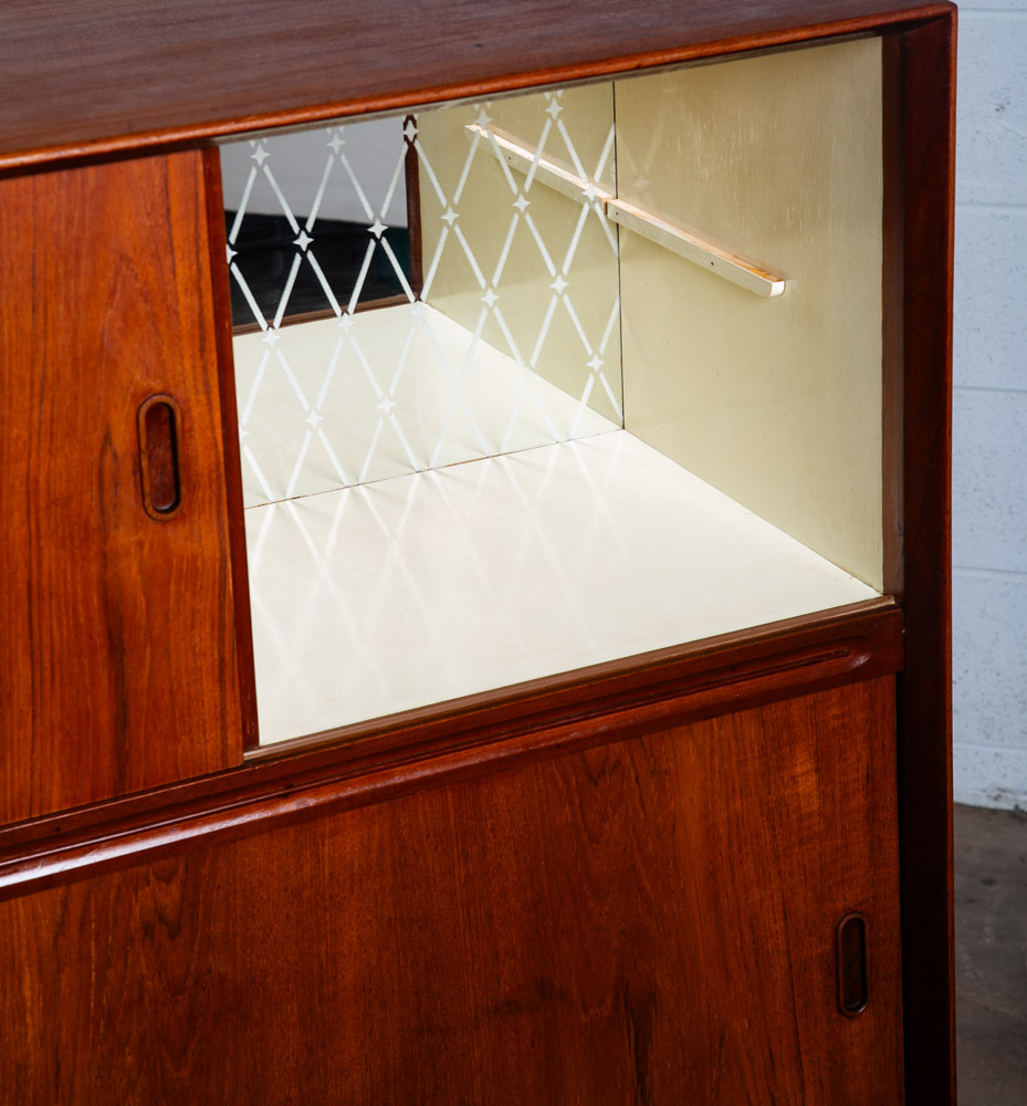 Mid Century Danish Modern Credenza Highboard Drawers Teak Eyelid Kai Kristiansen - Image 7