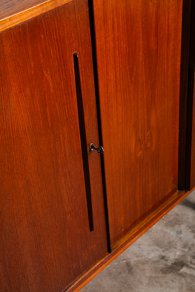 Mid Century Danish Modern Credenza Highboard Sideboard Denmark Key Teak Drawers - Image 10