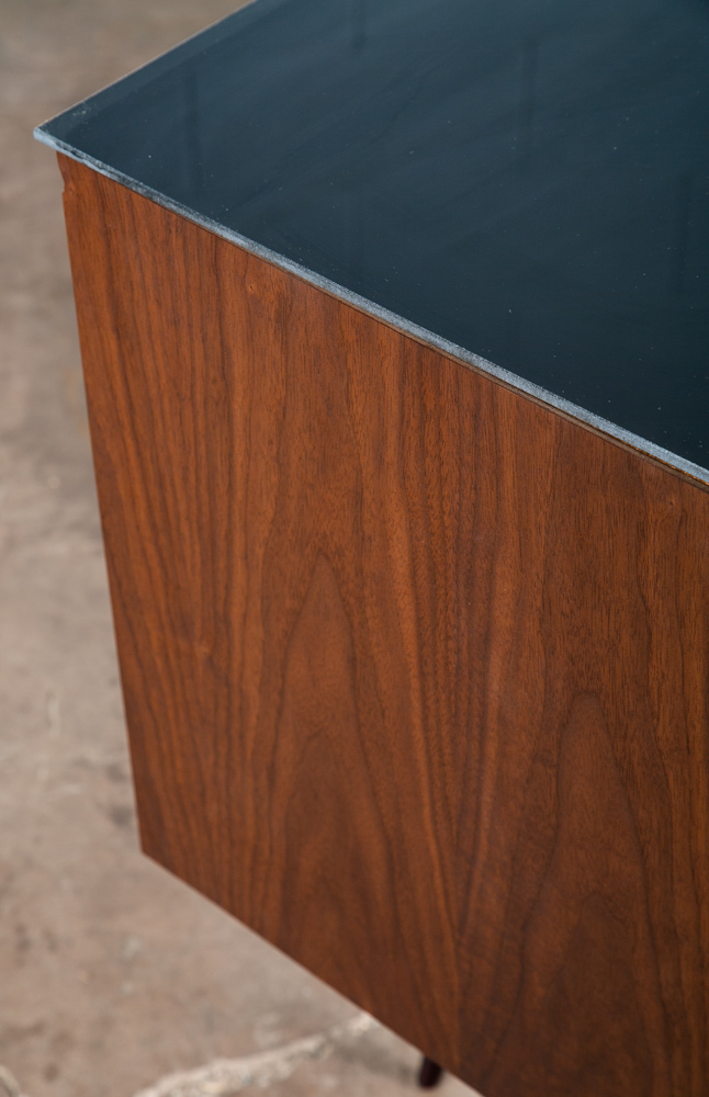 Mid Century Danish Modern Credenza Sideboard Teak Italian Denmark Mcm Burl Glass - Image 12