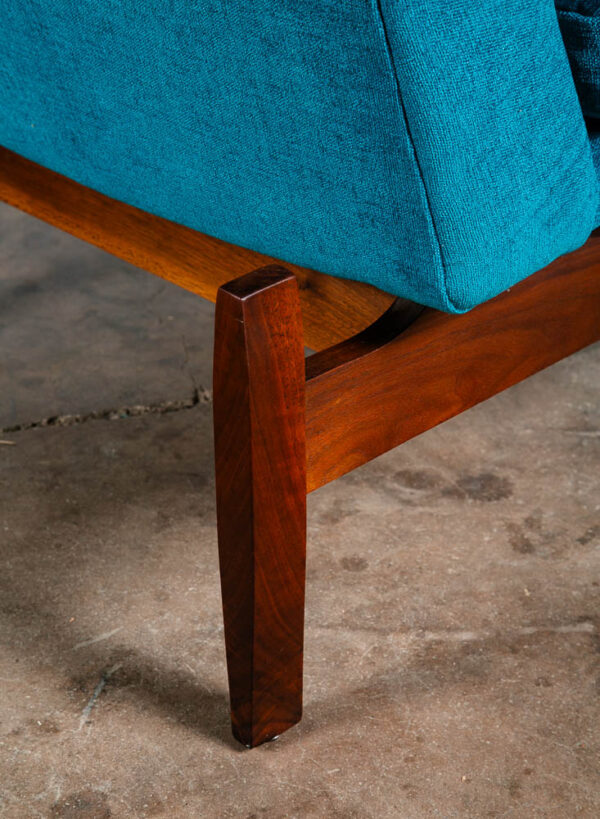 Mid Century Modern Lounge Chair Solid Walnut Aqua Mcm Slipper Side Sculptural NM - Image 11