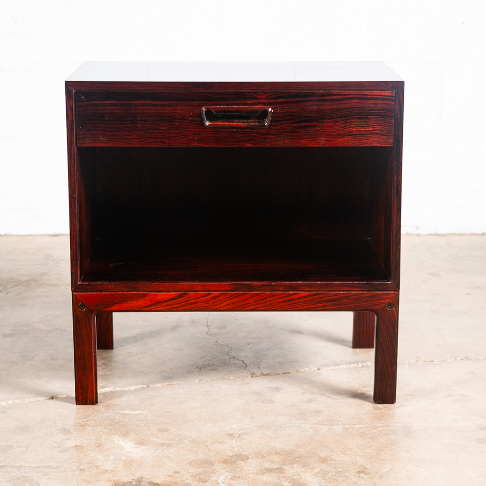 Mid Century Danish Modern Nightstand End Side Table Brazilian Rosewood Drawer M - Image 2