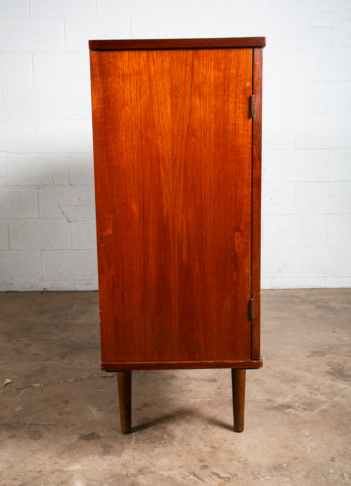 Mid Century Danish Modern Credenza Highboard Sideboard Denmark Key Teak Drawers - Image 5
