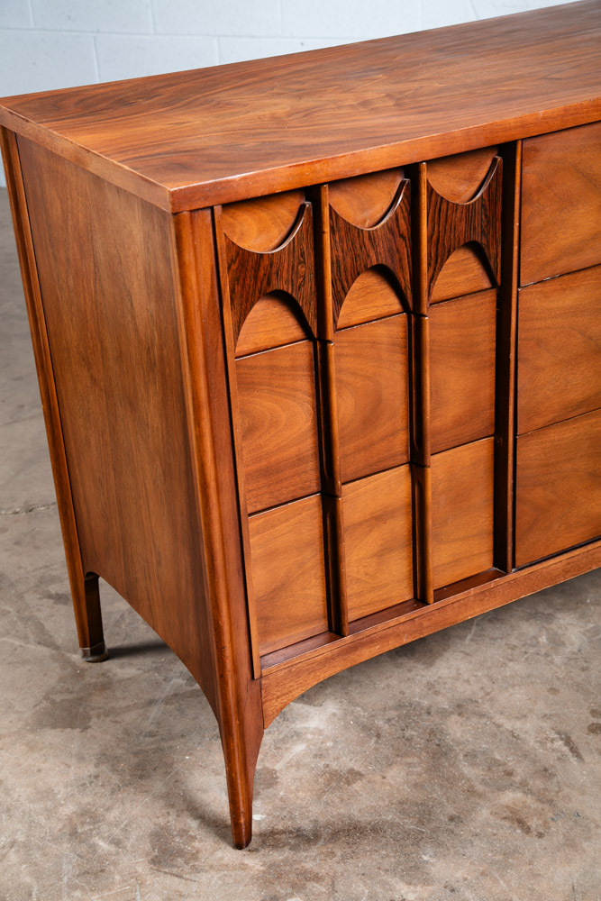 Mid Century Modern Dresser Credenza Kent Coffey 9 Drawer Perspecta Brasilia Wood - Image 9