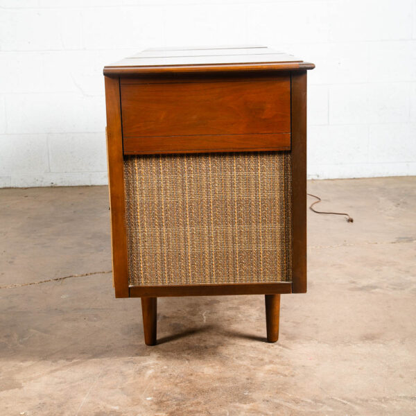 Mid Century Modern Stereo Console Record Player Wards Airline Walnut Radio Mcm - Image 4