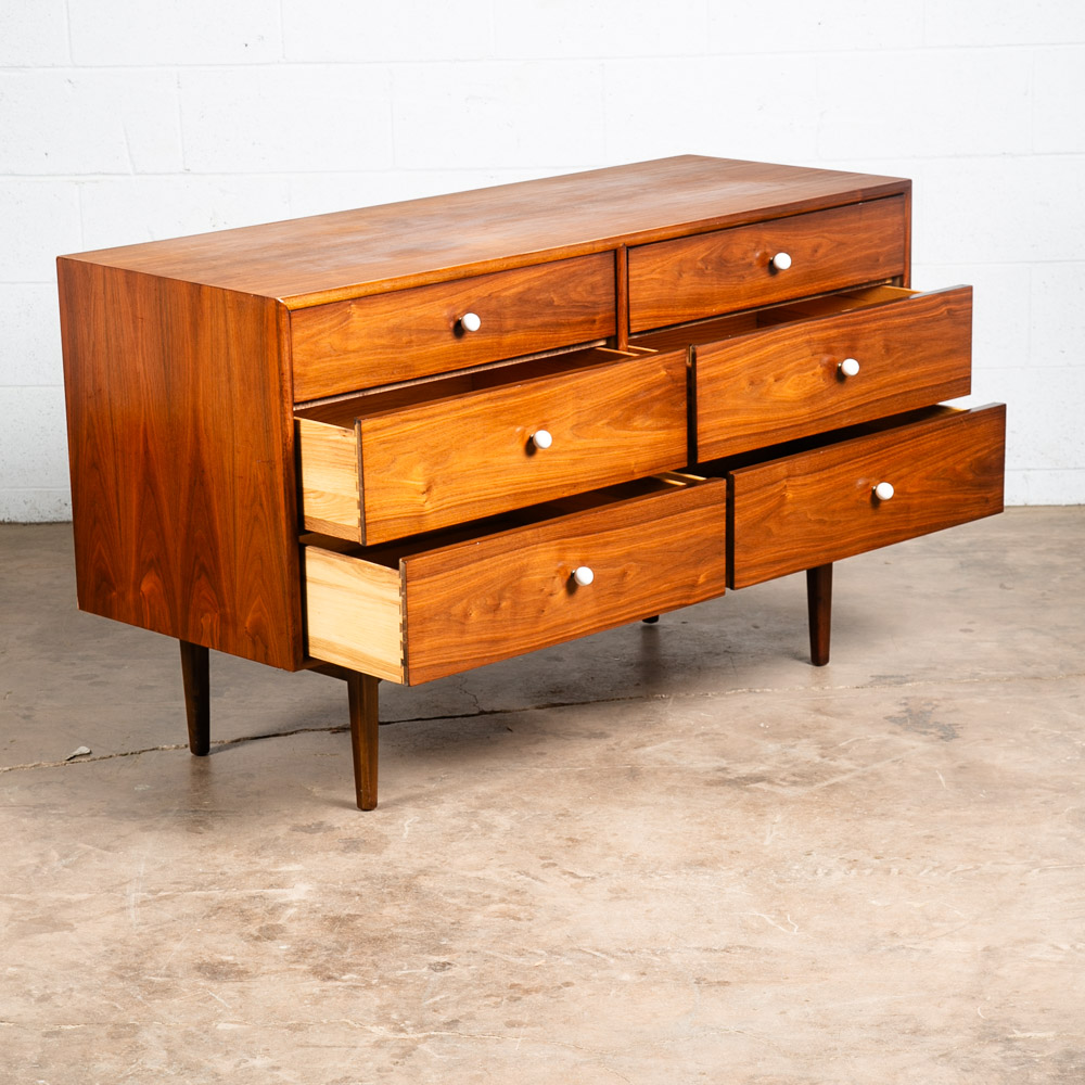 Mid Century Modern Dresser Credenza 6 Drawer Drexel Declaration Vintage Walnut - Image 5
