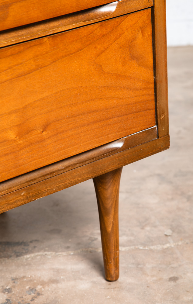 Mid Century Modern Highboy Dresser Broyhill 5 Drawer Walnut Mcm Vintage Danish - Image 8