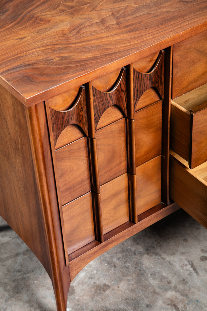 Mid Century Modern Dresser Credenza Kent Coffey 9 Drawer Perspecta Brasilia Wood - Image 12